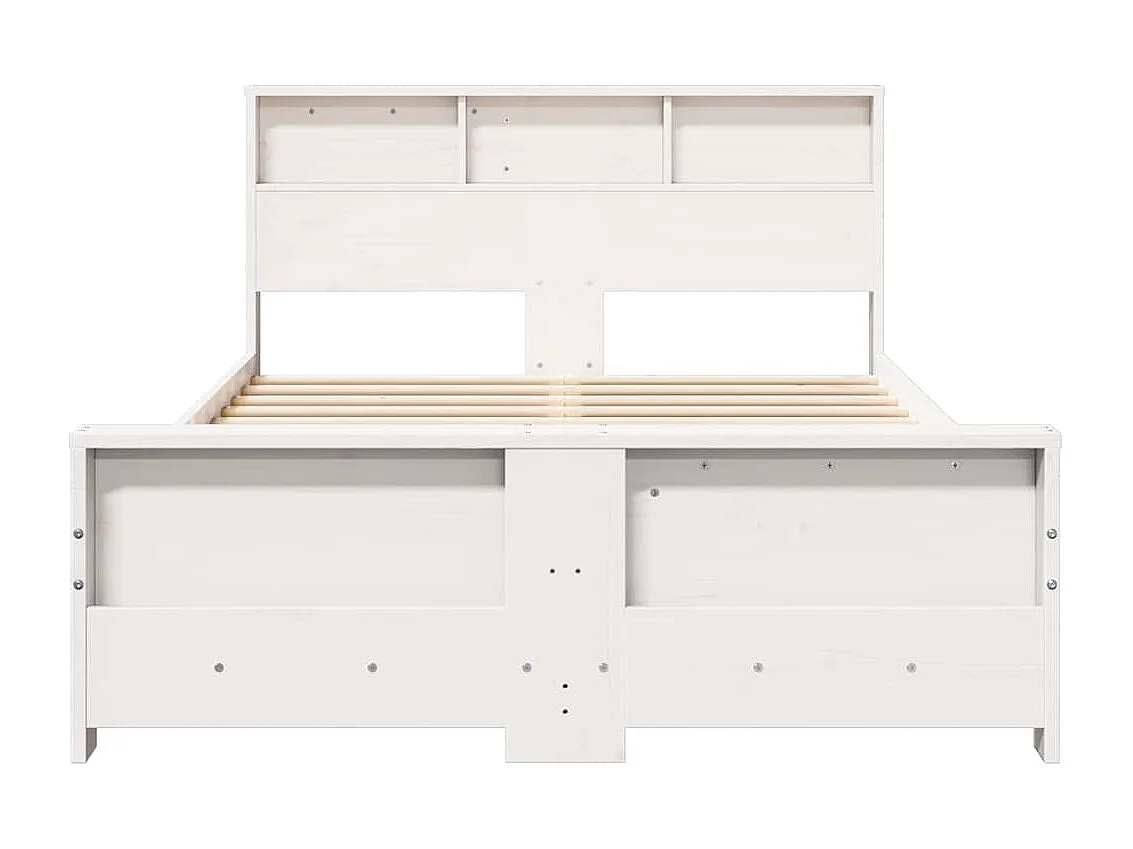 Estrutura da Cama Branco 135 x 190 cm Madeira de pinho maciça