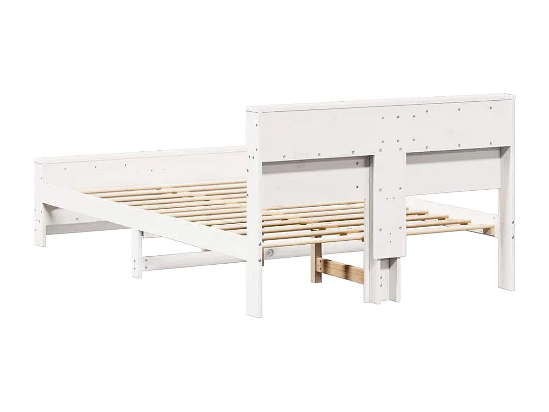 Estrutura da Cama Branco 135 x 190 cm Madeira de pinho maciça