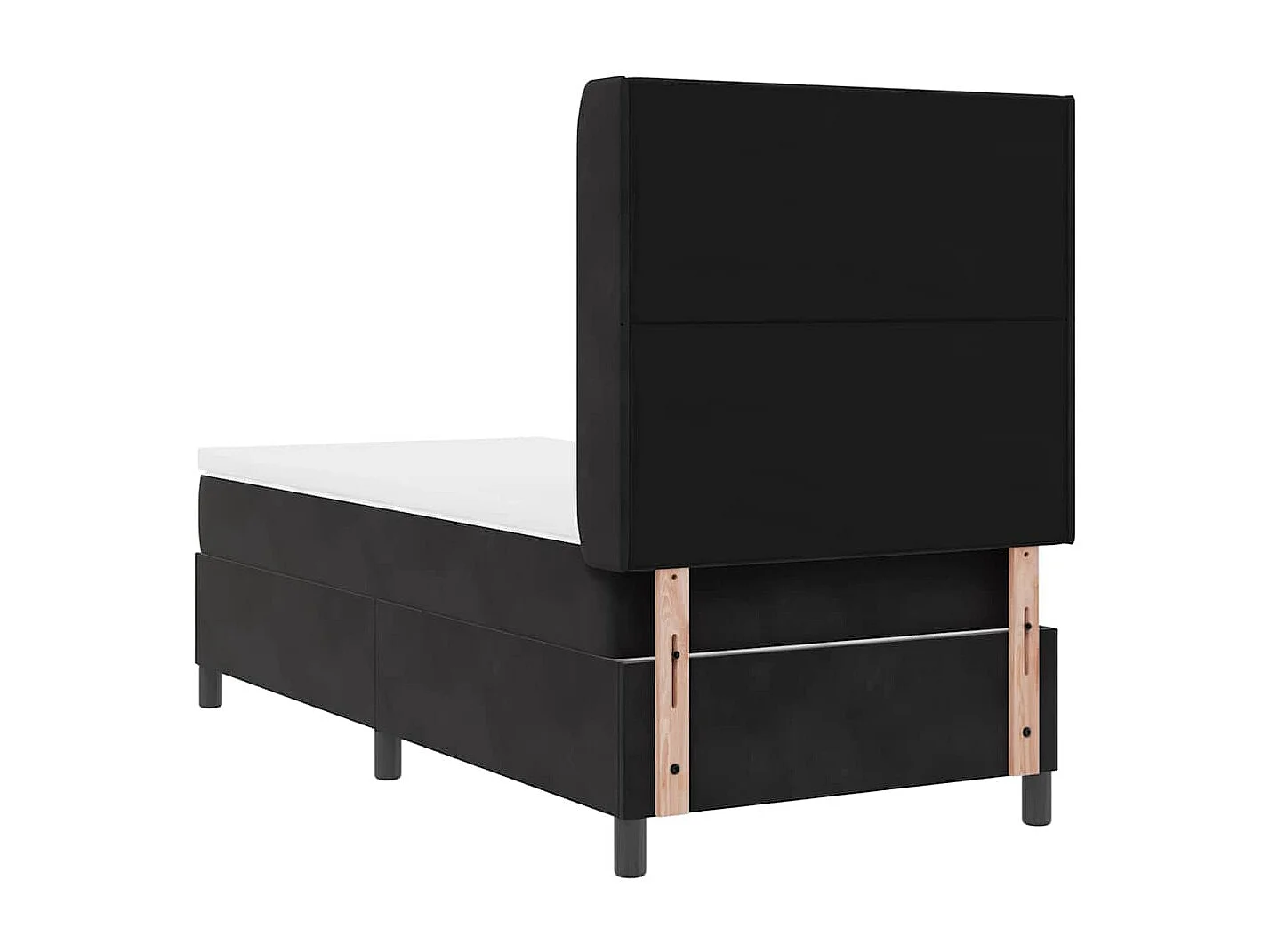 Cama con Box Spring LED y Colchón Negro 80 x 200 cm Terciopelo