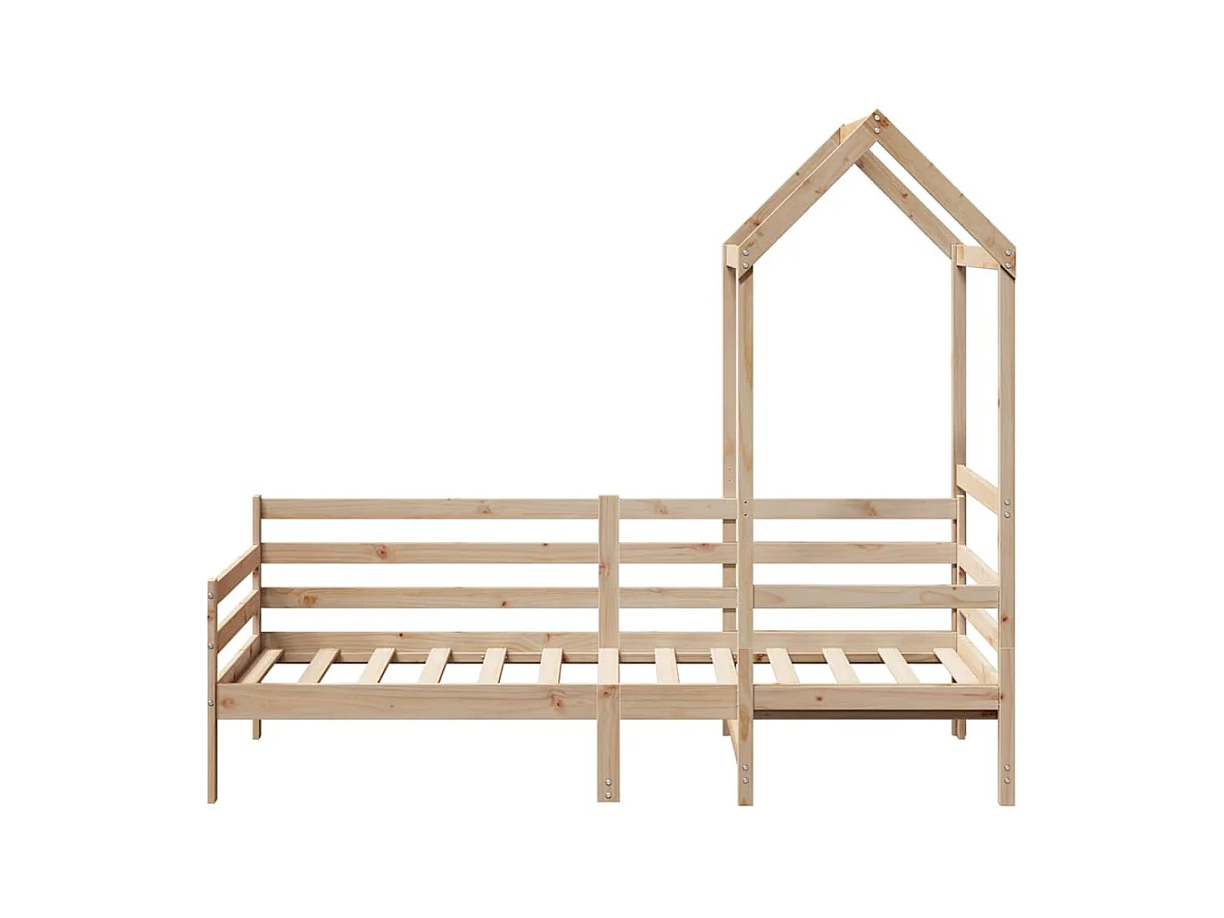 Lit de jour avec toit sans matelas 90x190 cm bois massif
