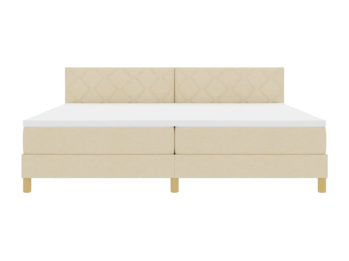 Cadre de lit avec matelas Crème 200 x 200 cm tissu