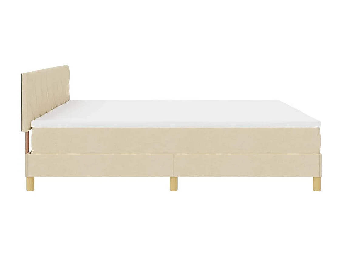 Cadre de lit avec matelas Crème 200 x 200 cm tissu