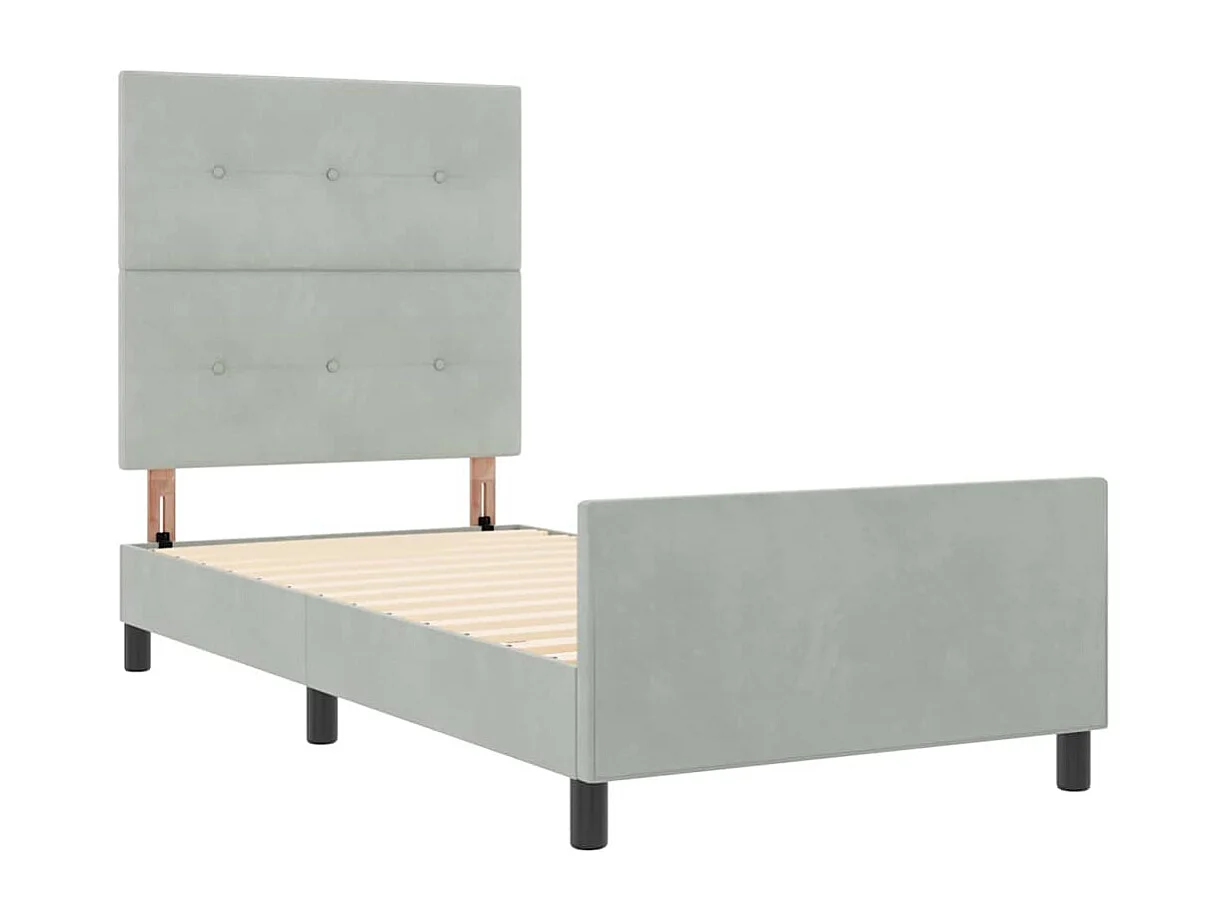 Estructura de cama Gris claro 90 x 190 cm Terciopelo