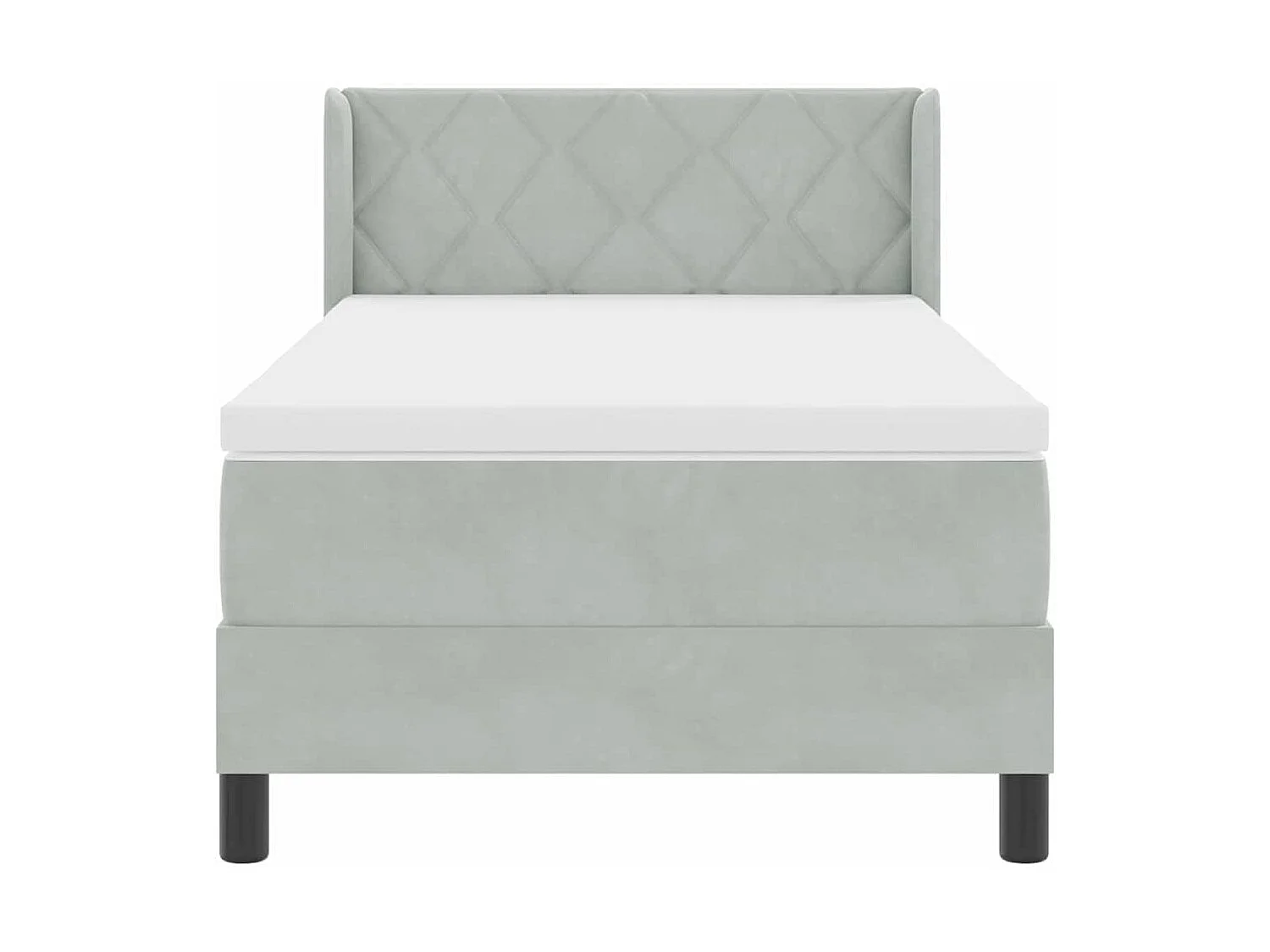 Cadre de lit avec matelas noir 100x200 cm en velours