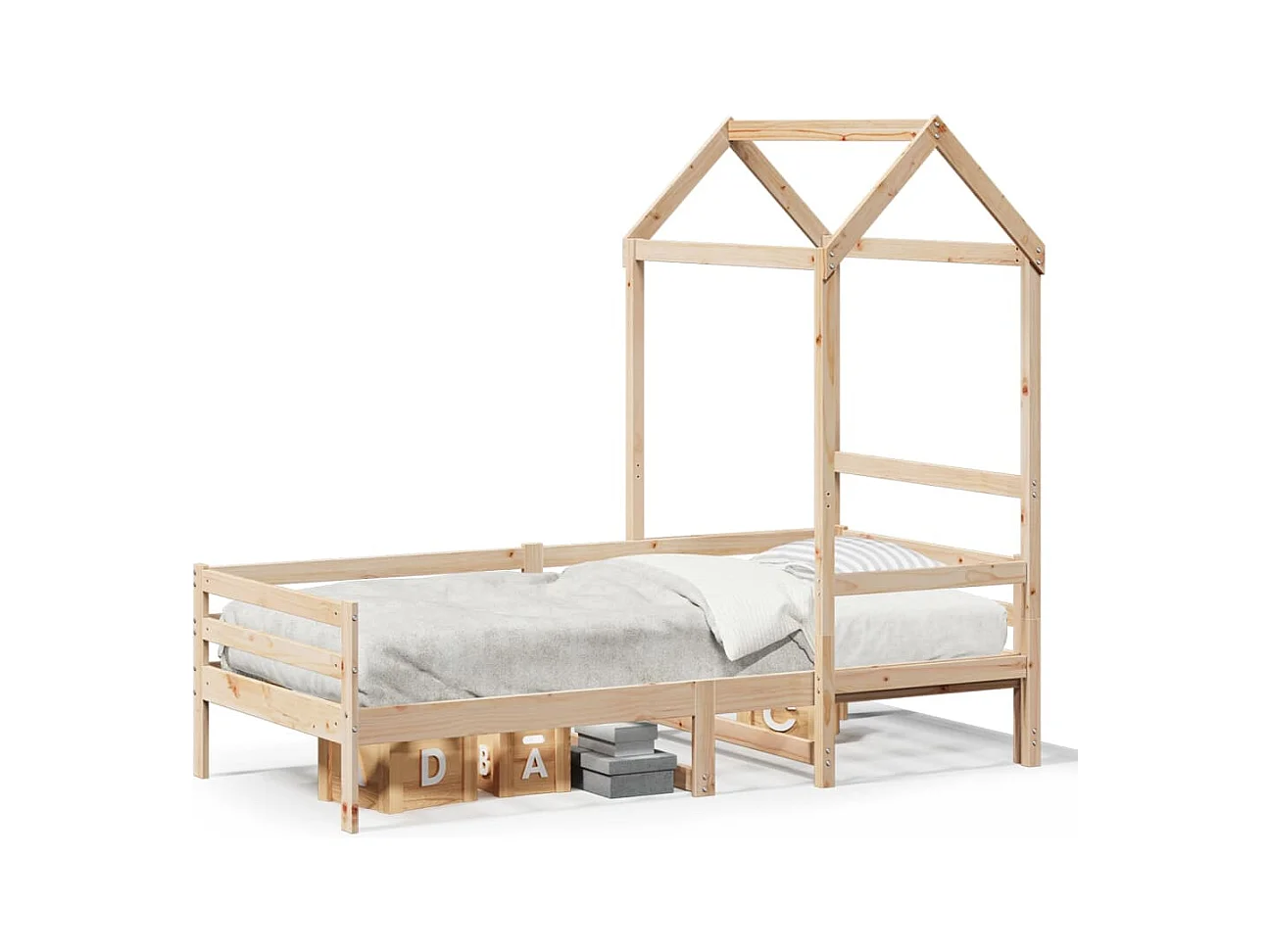Lit de jour avec toit sans matelas 80x200 cm bois massif