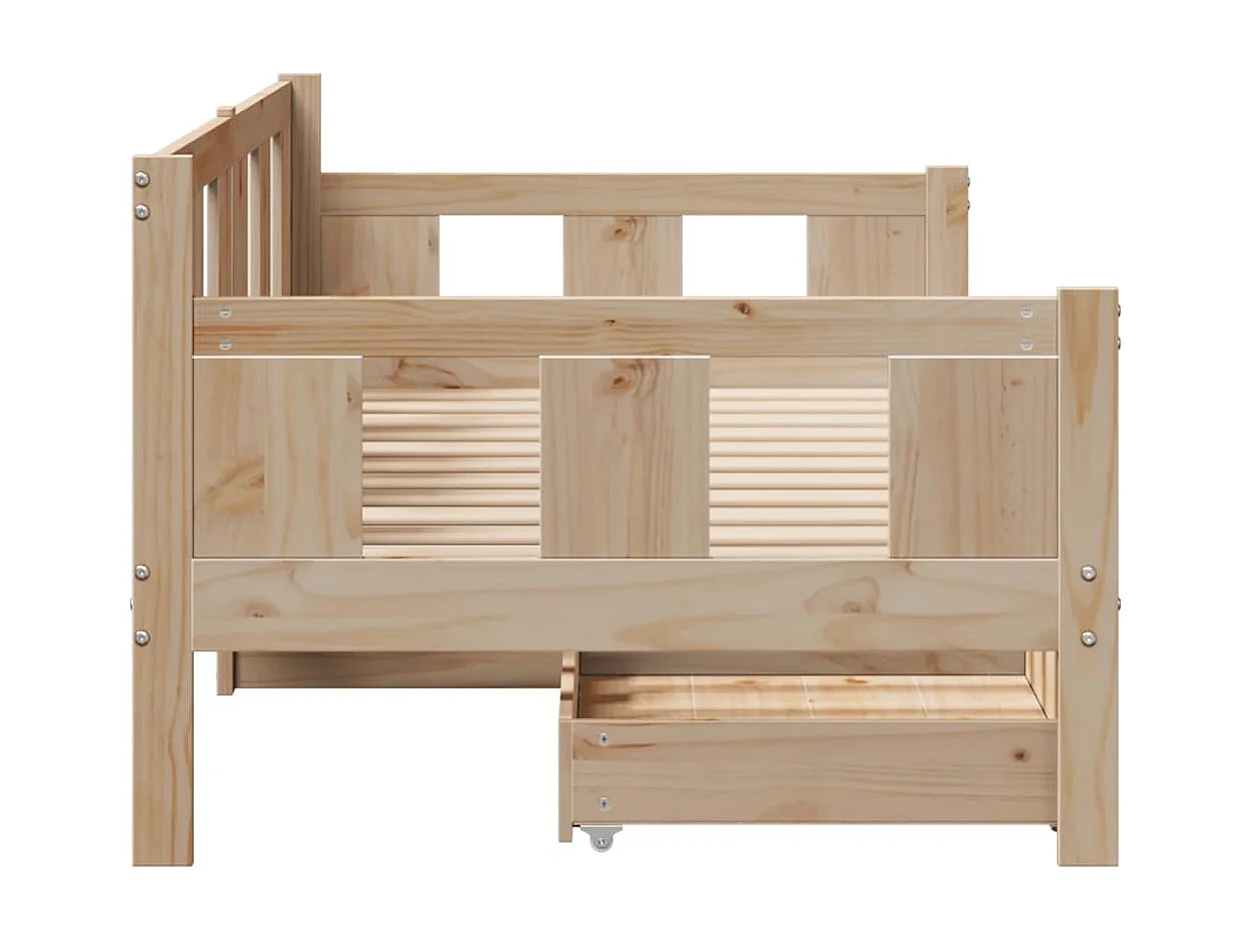 Lit de jour avec tiroirs sans matelas 90x200 cm bois massif
