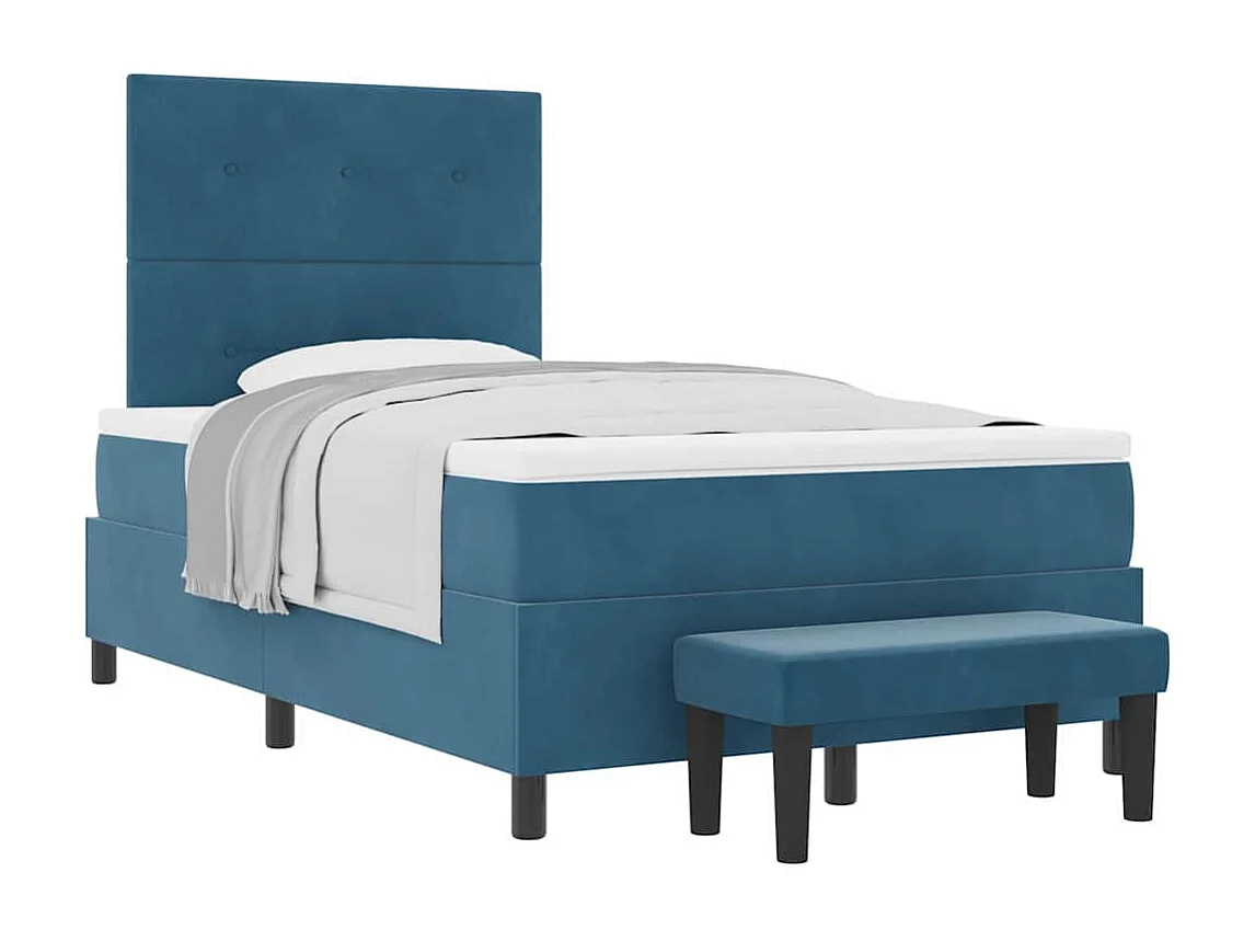 Cama tipo Box Spring Azul oscuro 120 x 200 cm Terciopelo