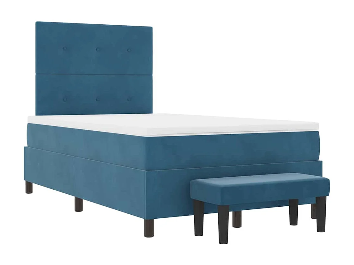 Cama tipo Box Spring Azul oscuro 120 x 200 cm Terciopelo