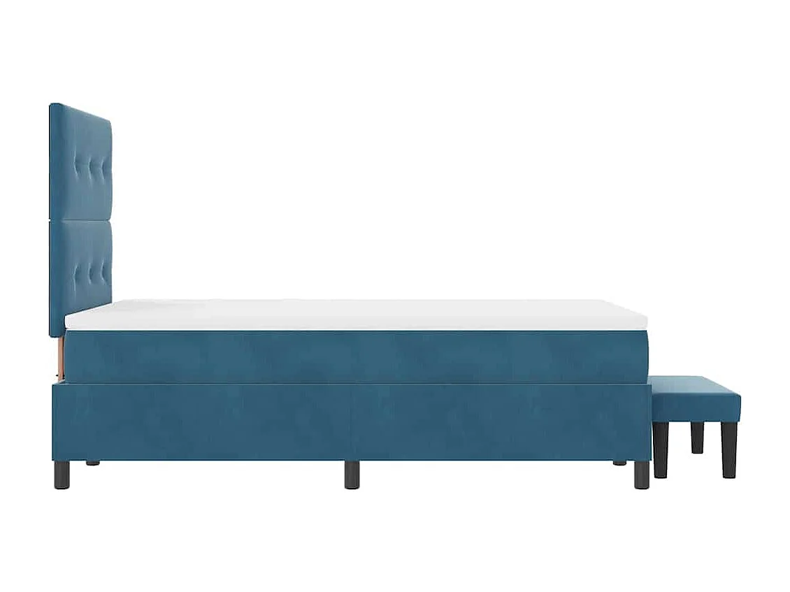 Cama tipo Box Spring Azul oscuro 120 x 200 cm Terciopelo