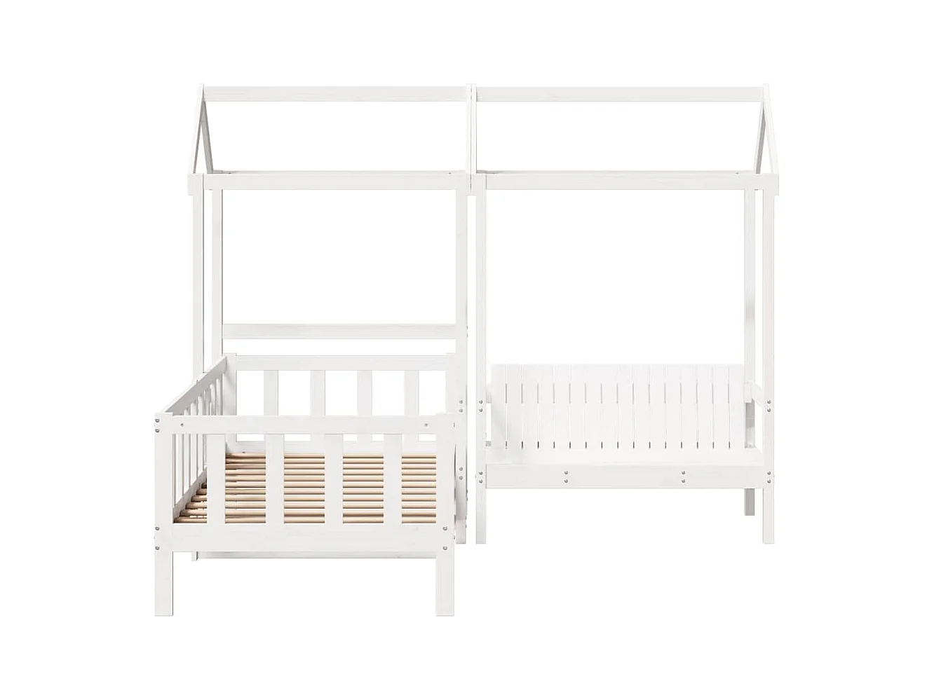 Ensemble de lit de jour et de banc et toit sans matelas blanc