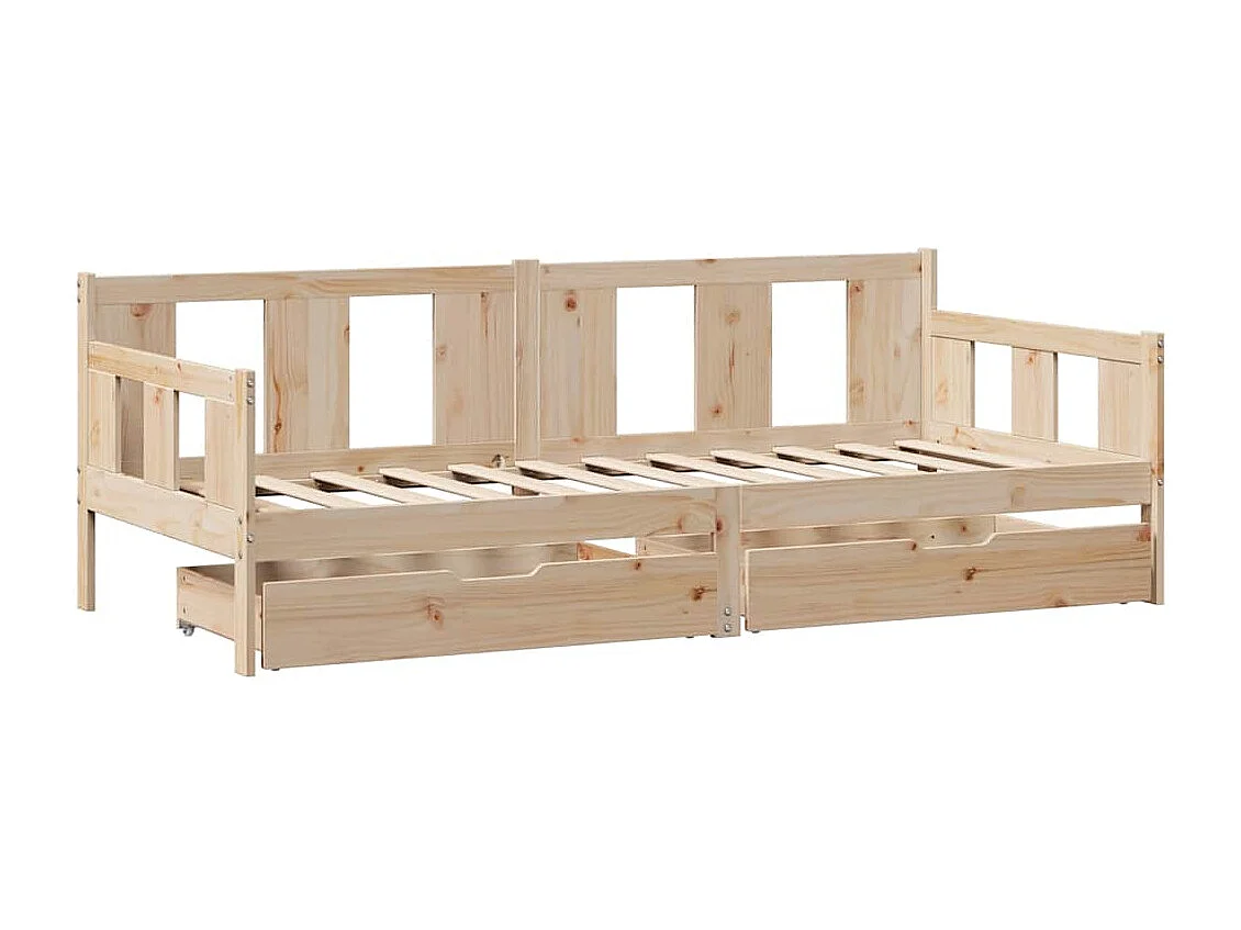 Lit de jour avec tiroirs sans matelas 80x200 cm bois massif