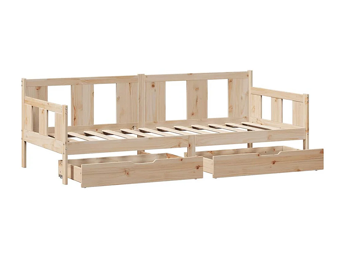 Lit de jour avec tiroirs sans matelas 80x200 cm bois massif