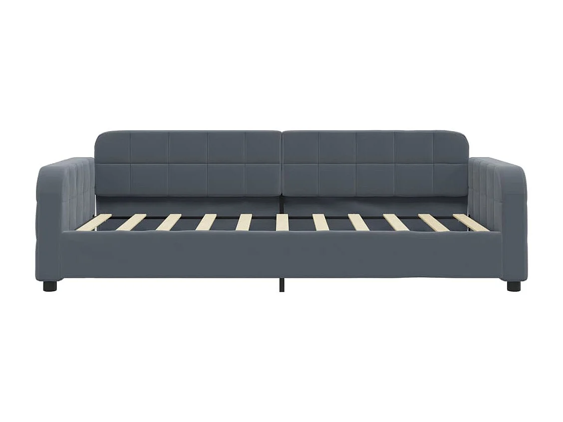 Lit de jour avec matelas gris foncé 90x190 cm velours