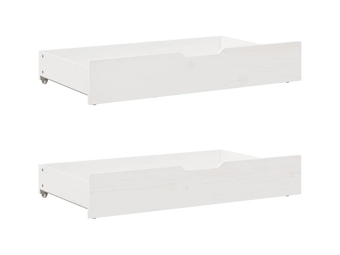 Lit de jour et tiroirs sans matelas blanc 90x190 cm bois massif