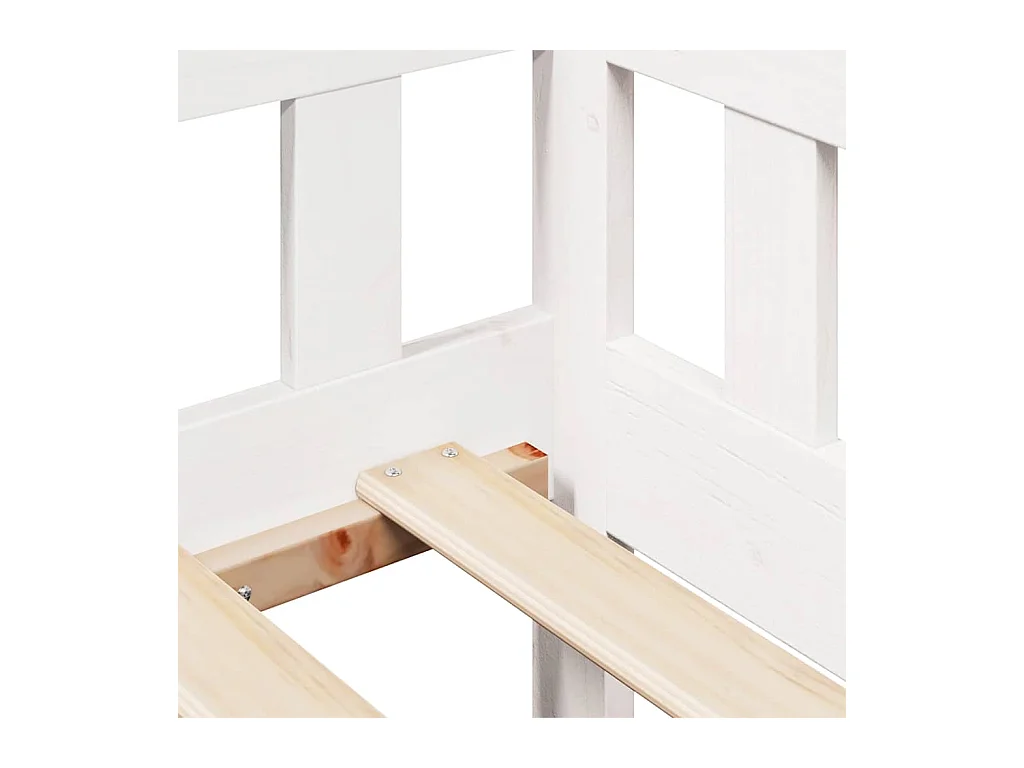 Lit de jour et tiroirs sans matelas blanc 90x190 cm bois massif