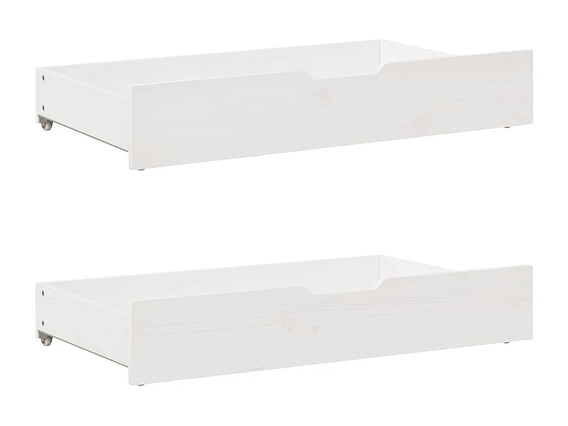 Lit de jour et tiroirs sans matelas blanc 90x190 cm bois massif