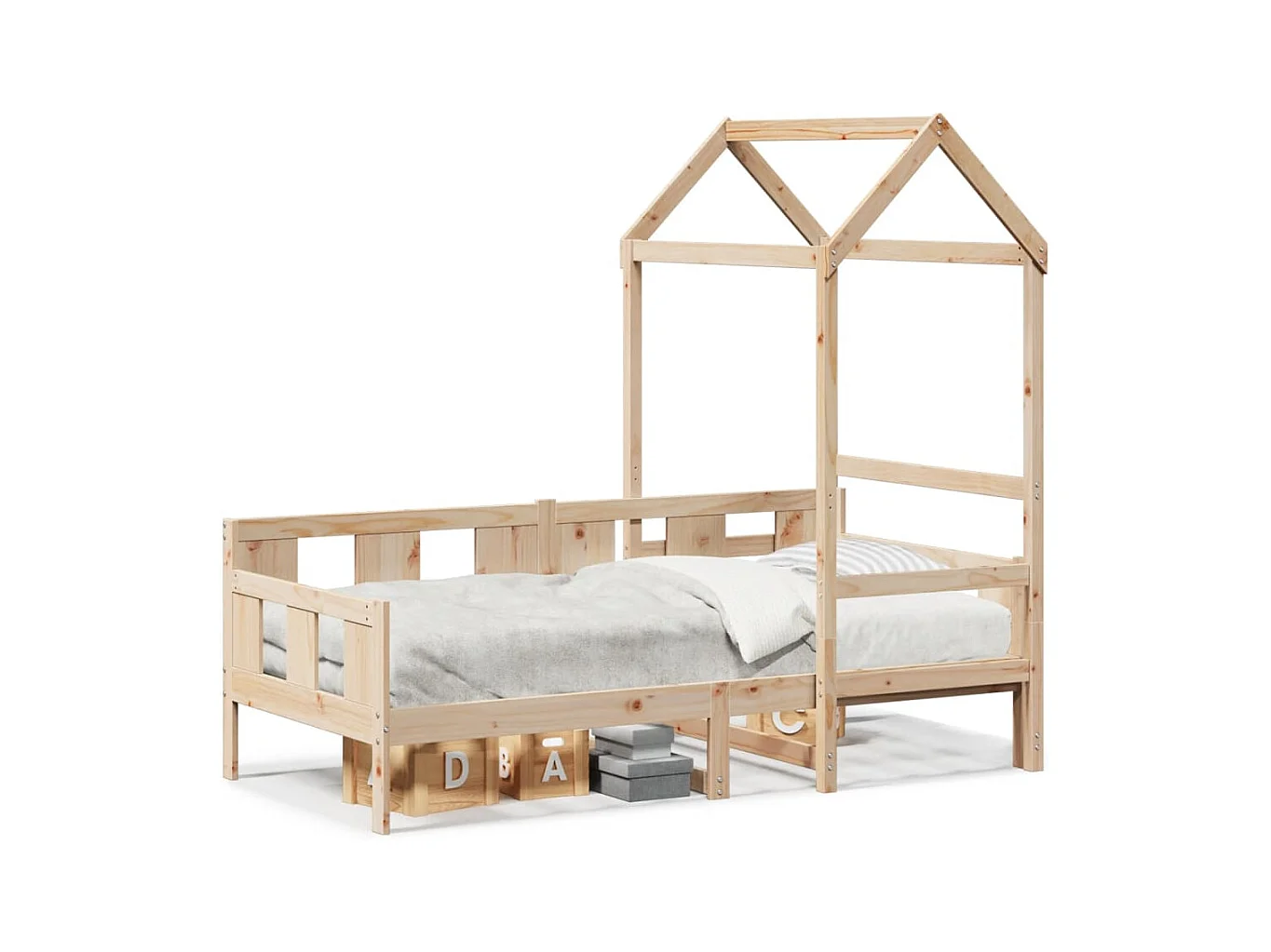 Lit de jour avec toit sans matelas 80x200 cm bois massif