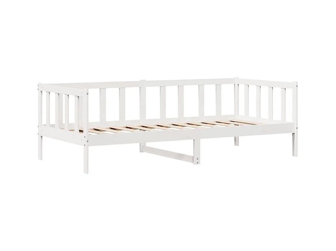 Lit de jour et tiroirs sans matelas blanc 80x200 cm bois massif