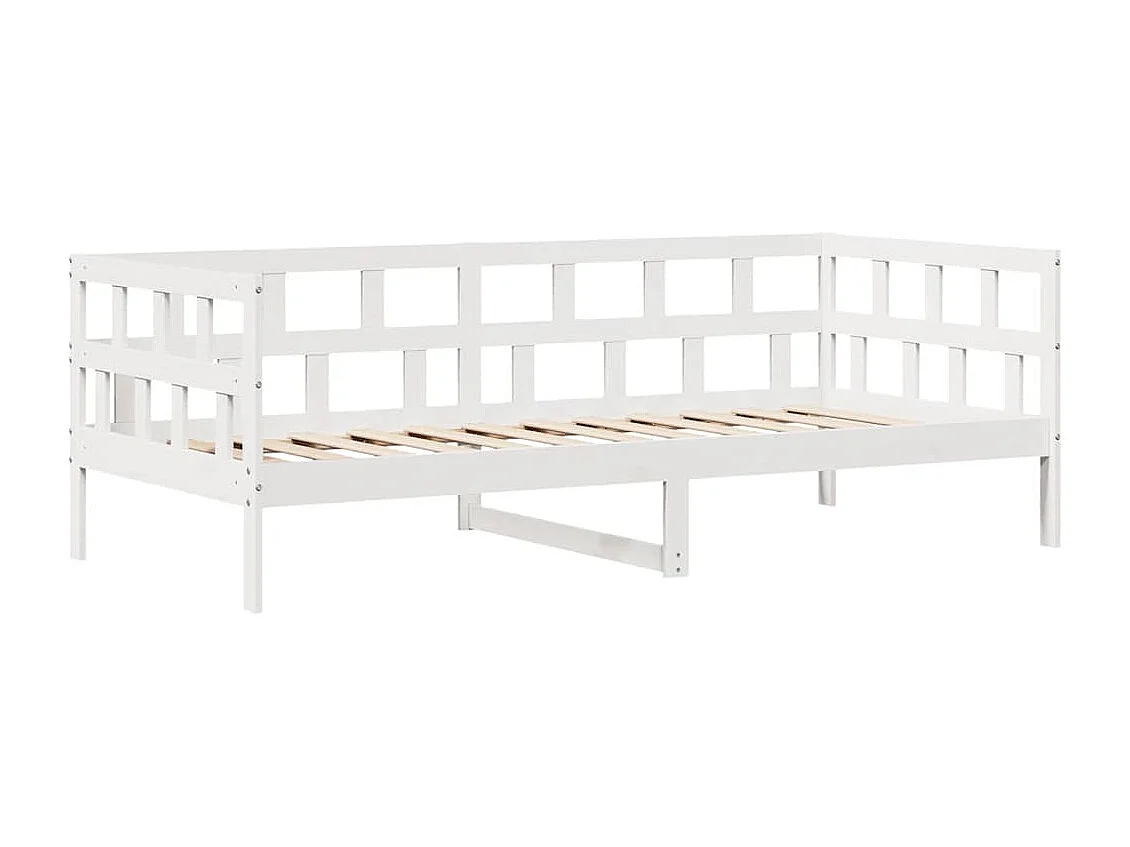 Sofá cama con cajones madera maciza de pino blanca 80x200 cm