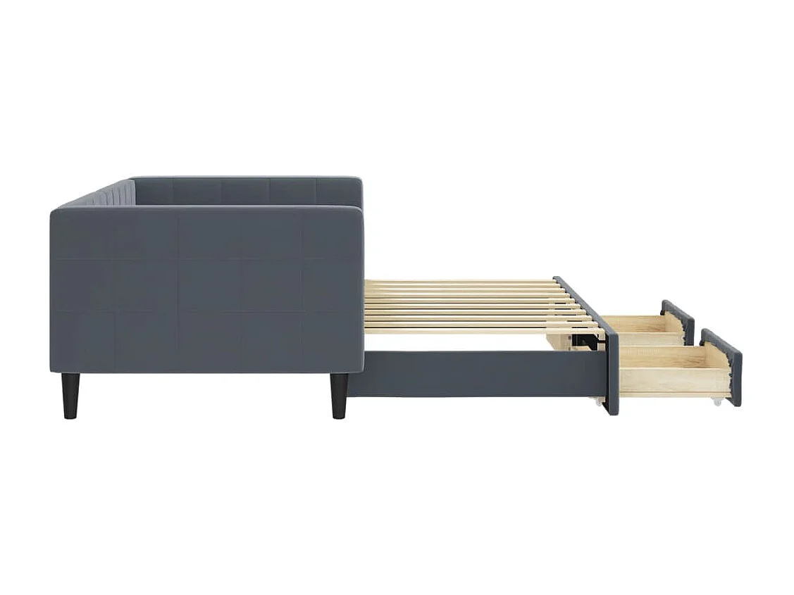 Lit de jour avec gigogne et tiroirs sans matelas 90x190 cm