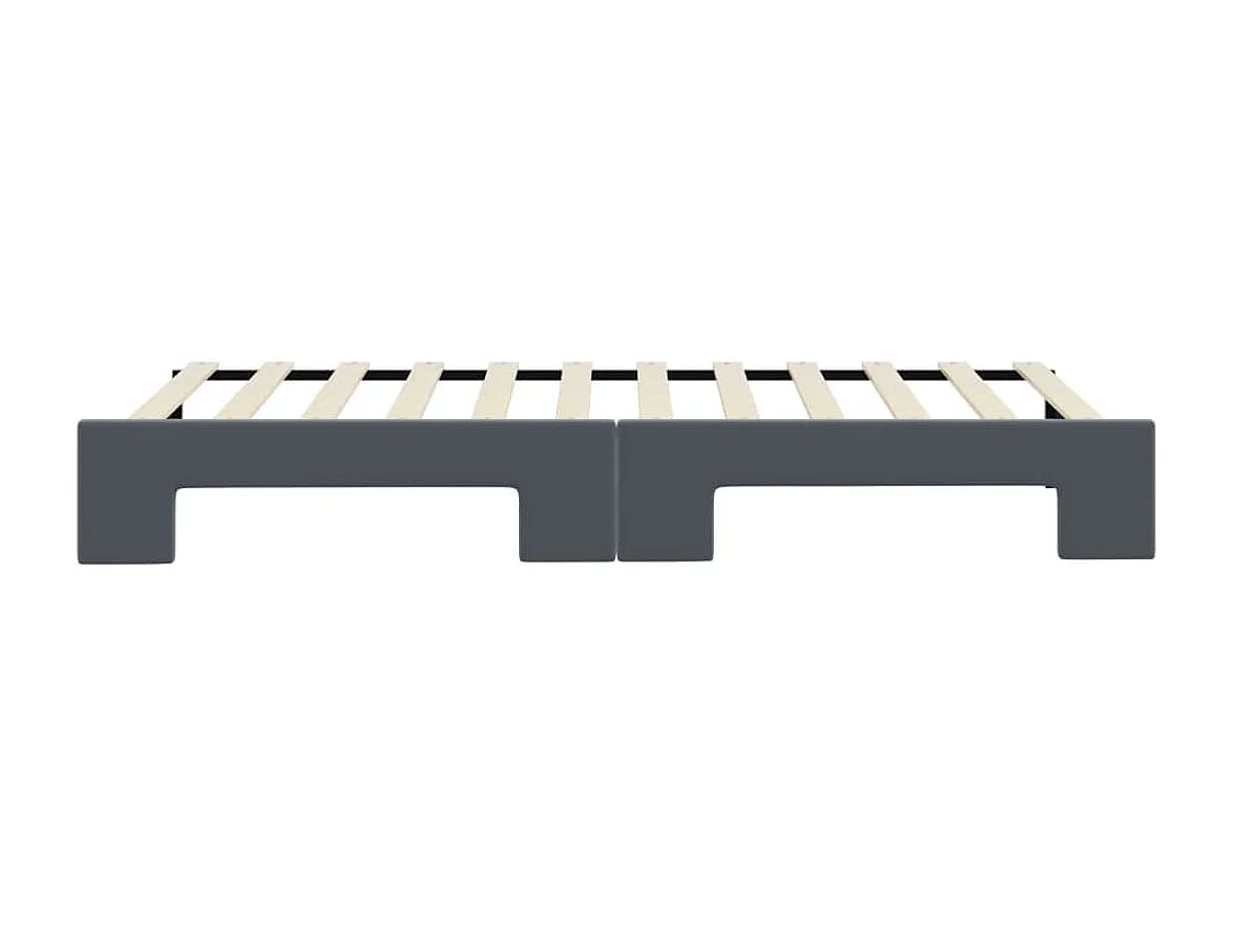 Lit de jour avec gigogne sans matelas gris foncé 80x200 cm