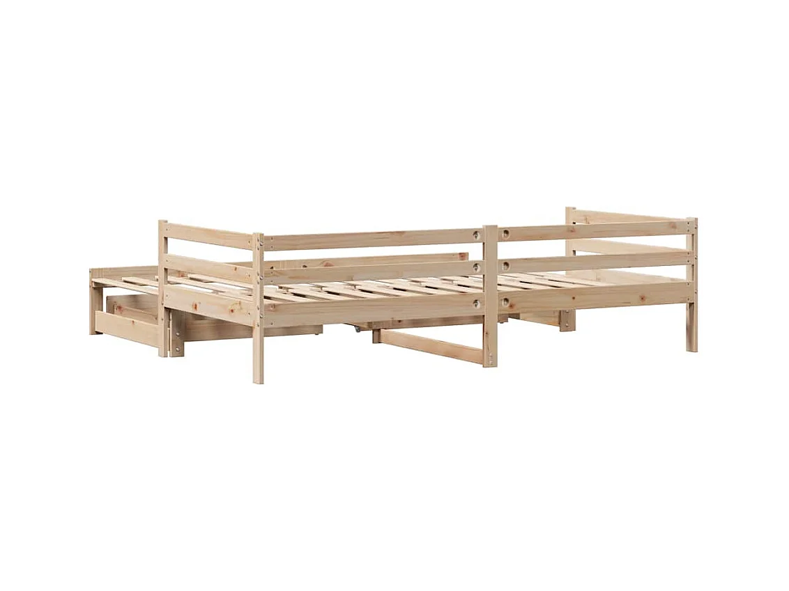 Lit de jour avec tiroirs sans matelas 90x200 cm bois massif