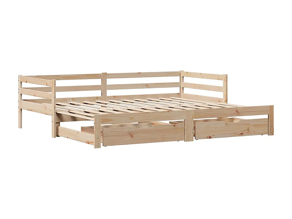 Lit de jour avec tiroirs sans matelas 90x200 cm bois massif