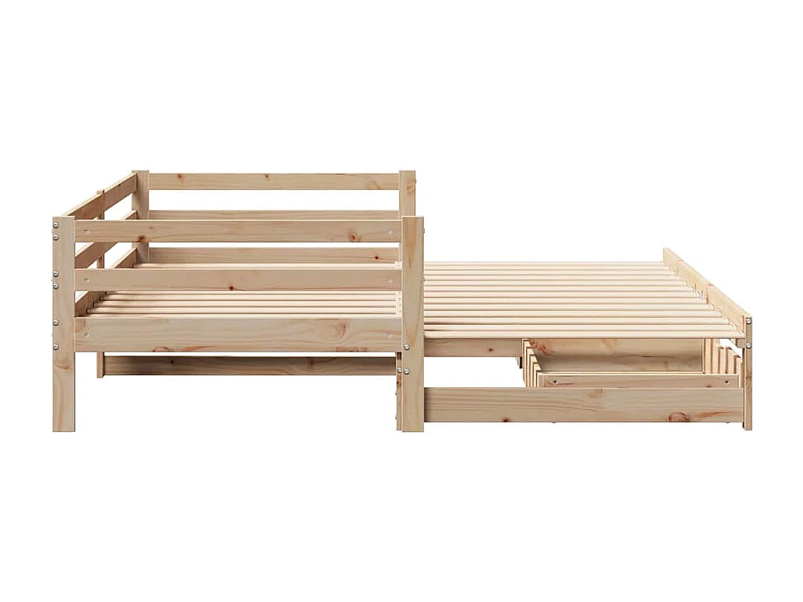 Lit de jour avec tiroirs sans matelas 90x200 cm bois massif
