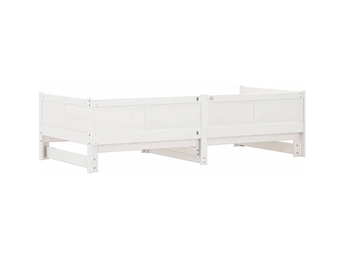Lit Pull-out de Jour Blanc 180 x 200 cm Bois massif en pin