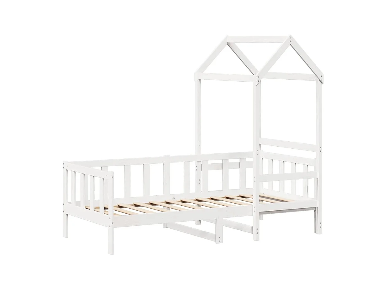 Lit de jour avec toit sans matelas blanc 80x200 cm bois massif