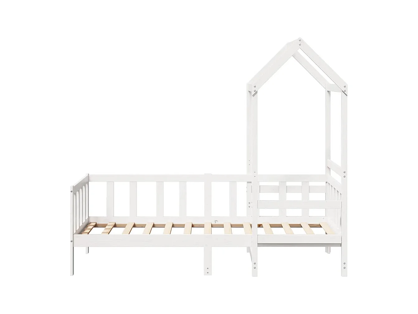 Lit de jour avec toit sans matelas blanc 80x200 cm bois massif