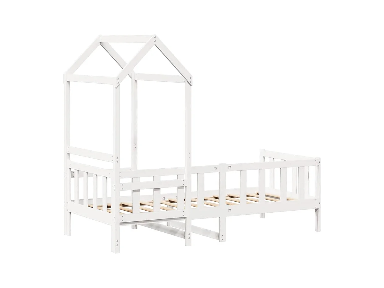 Lit de jour avec toit sans matelas blanc 80x200 cm bois massif