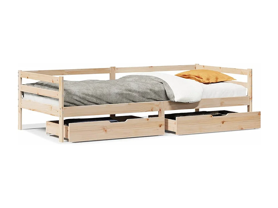 Lit de jour avec tiroirs sans matelas 80x200 cm bois massif