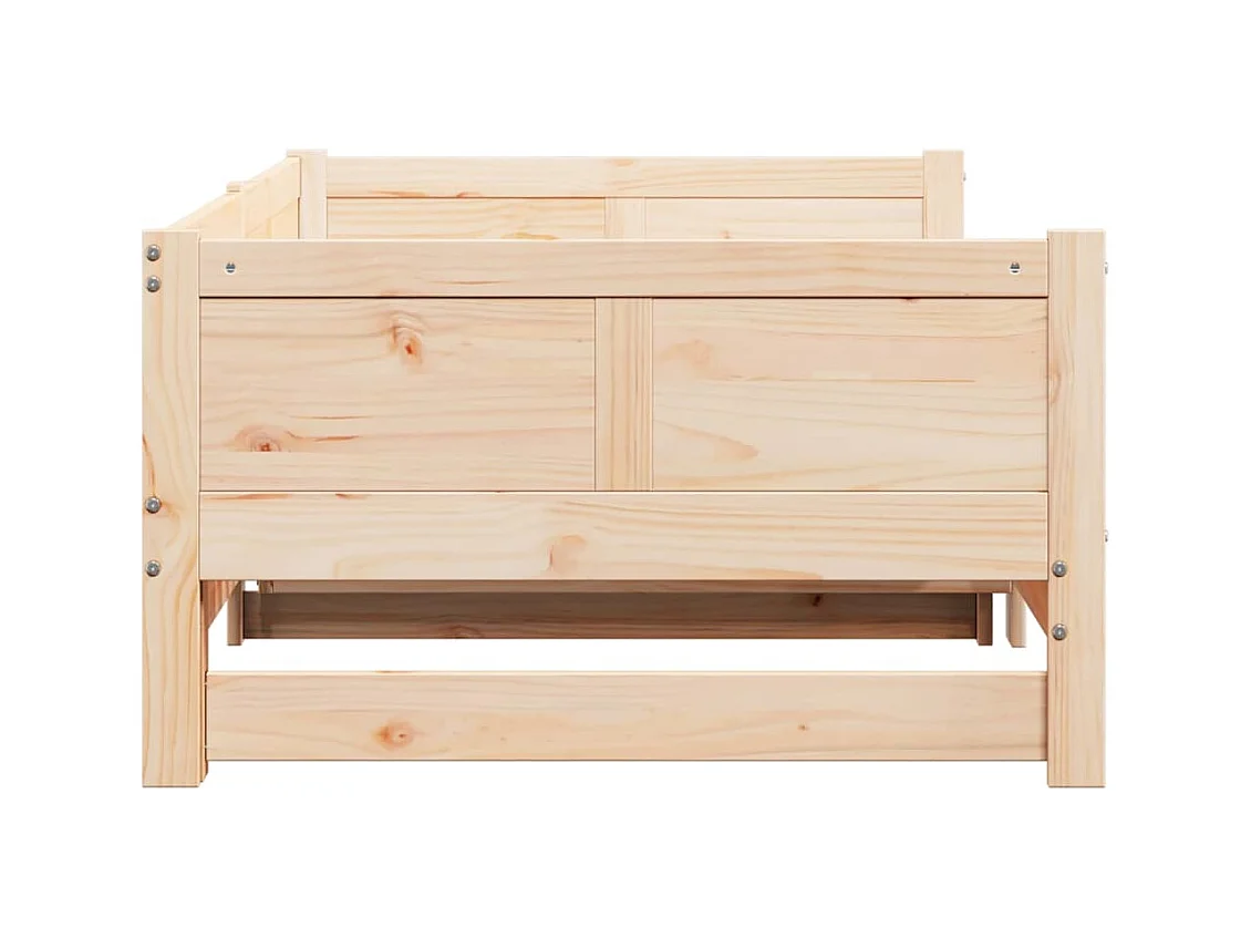 Lit Pull-out de Jour Marron 180 x 200 cm Bois massif en pin