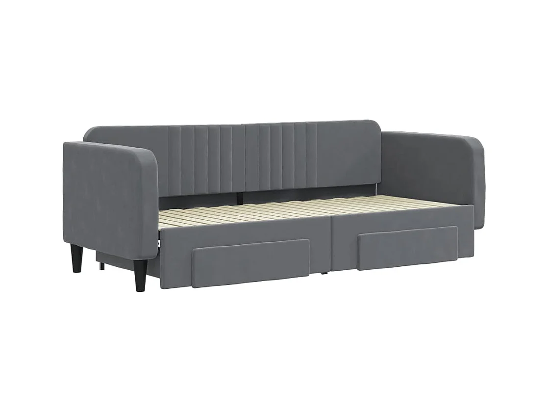 Lit de jour avec gigogne et tiroirs sans matelas 80x200 cm