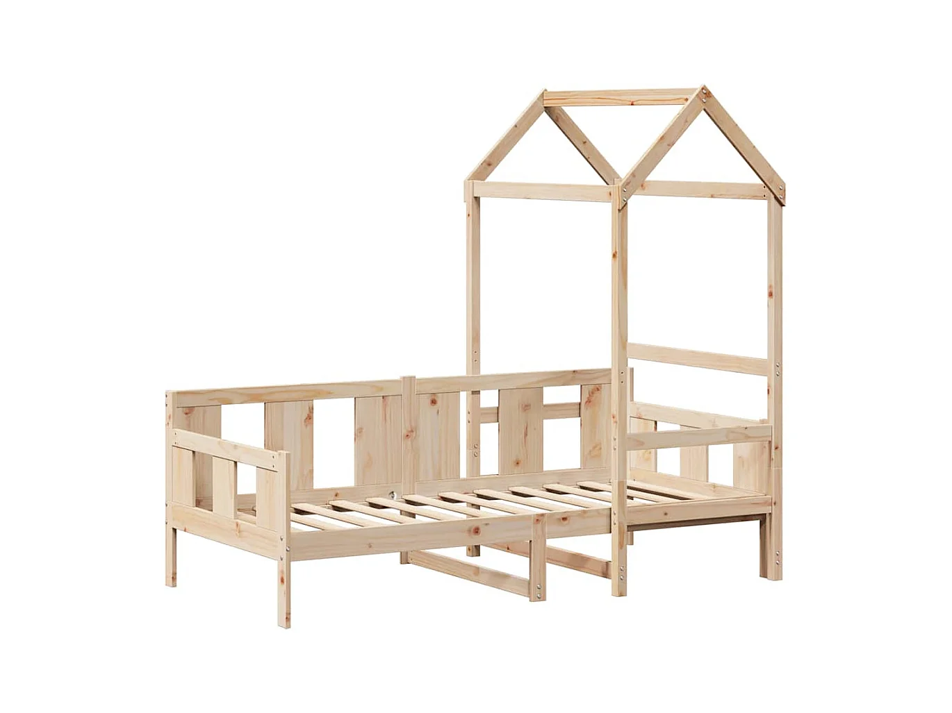 Lit de jour avec toit sans matelas 90x190 cm bois massif