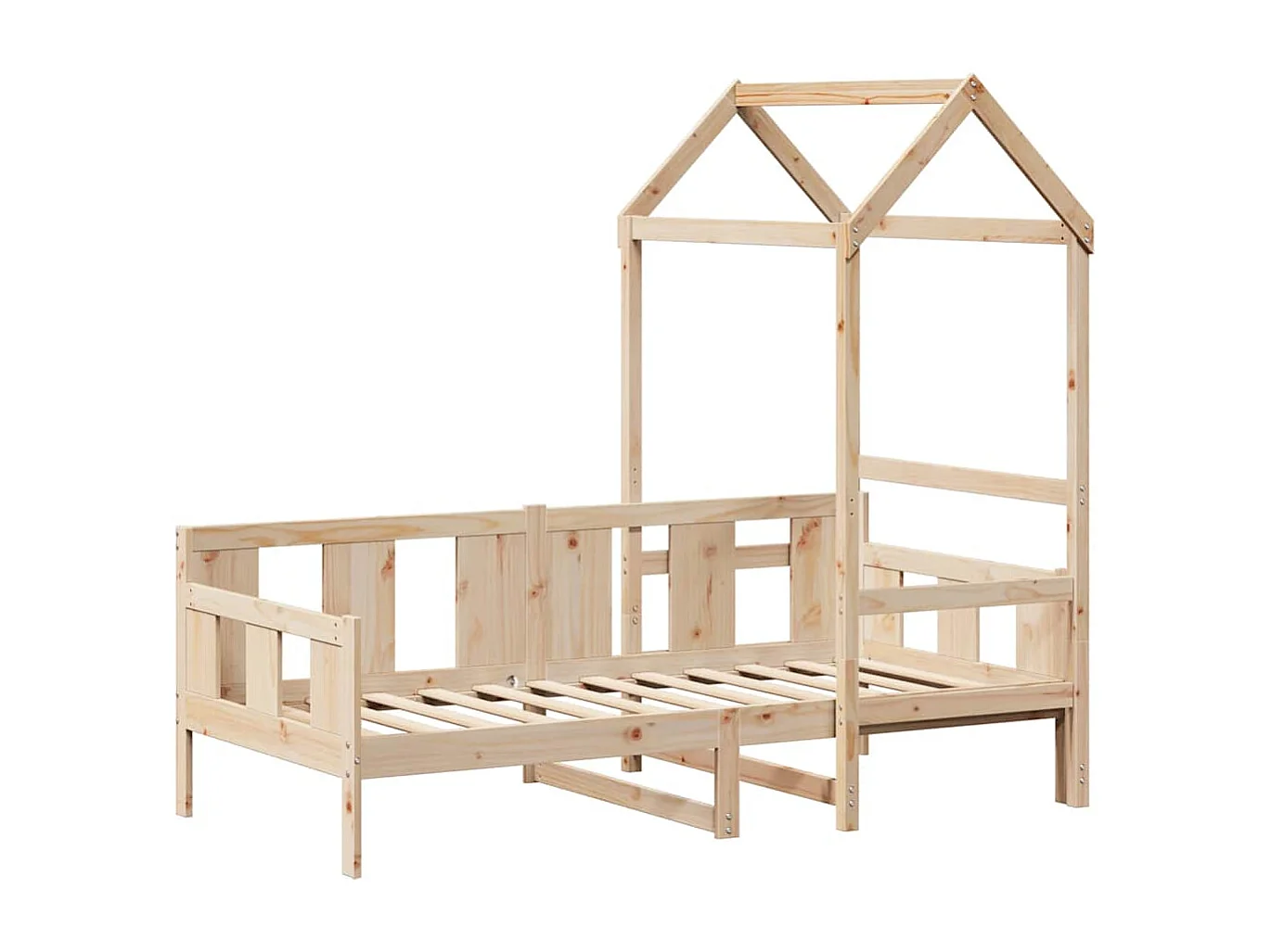 Lit de jour avec toit sans matelas 90x190 cm bois massif