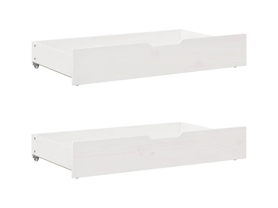 Lit de jour et tiroirs sans matelas blanc 90x190 cm bois massif