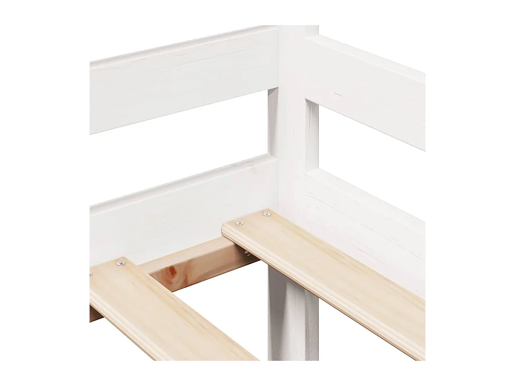 Lit de jour et tiroirs sans matelas blanc 90x190 cm bois massif