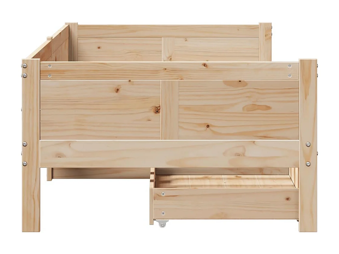 Lit de jour avec tiroirs sans matelas 80x200 cm bois massif