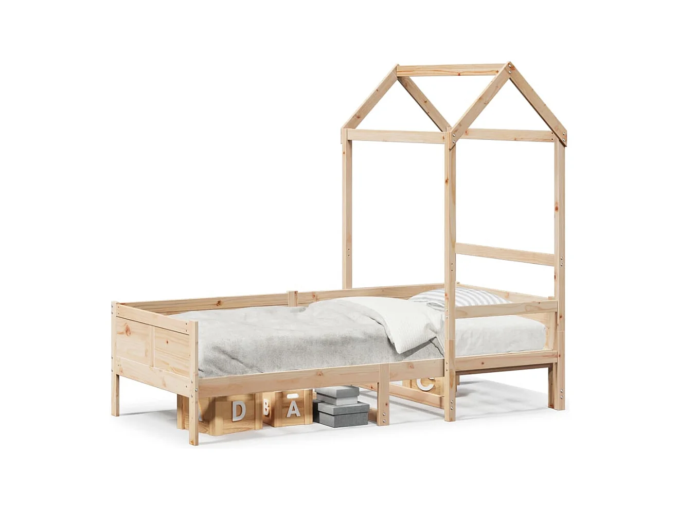 Lit de jour avec toit sans matelas 80x200 cm bois massif