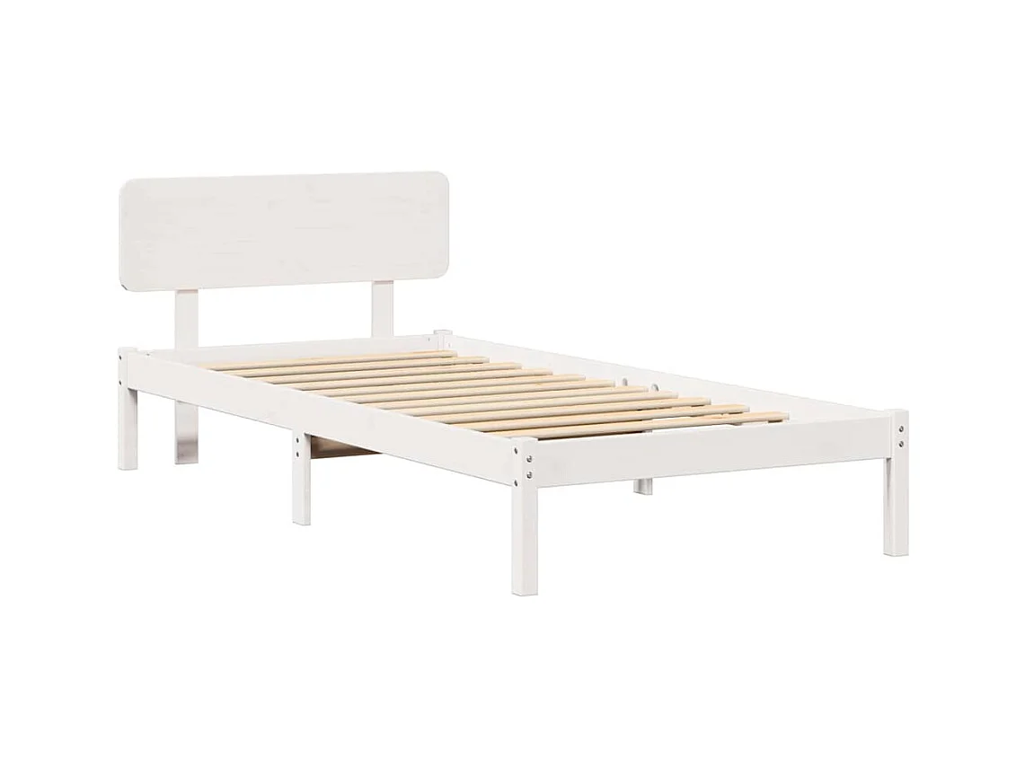 Cadre de lit avec tête de lit Blanc 75 x 190 cm