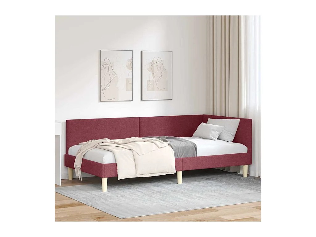 Cadre de lit d'angle Autre Rouge bordeaux 100 x 200 cm