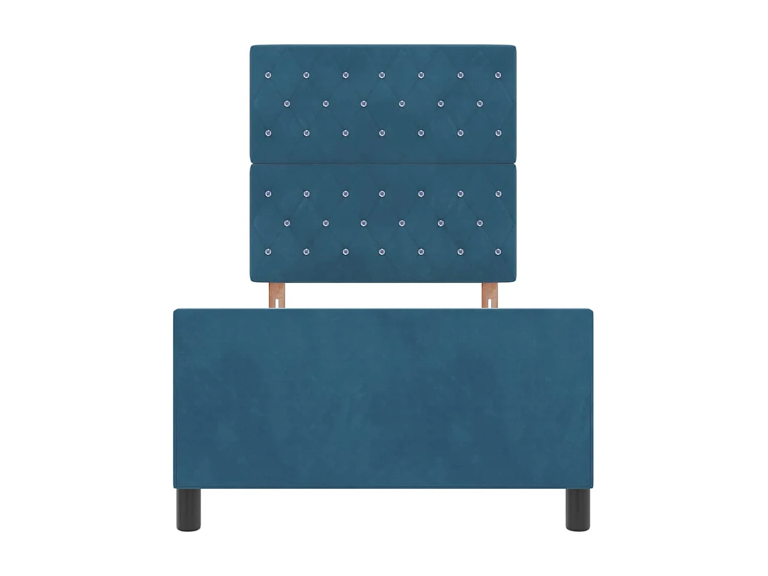 Cadre de lit avec tête de lit Bleu foncé 90 x 200 cm Velours