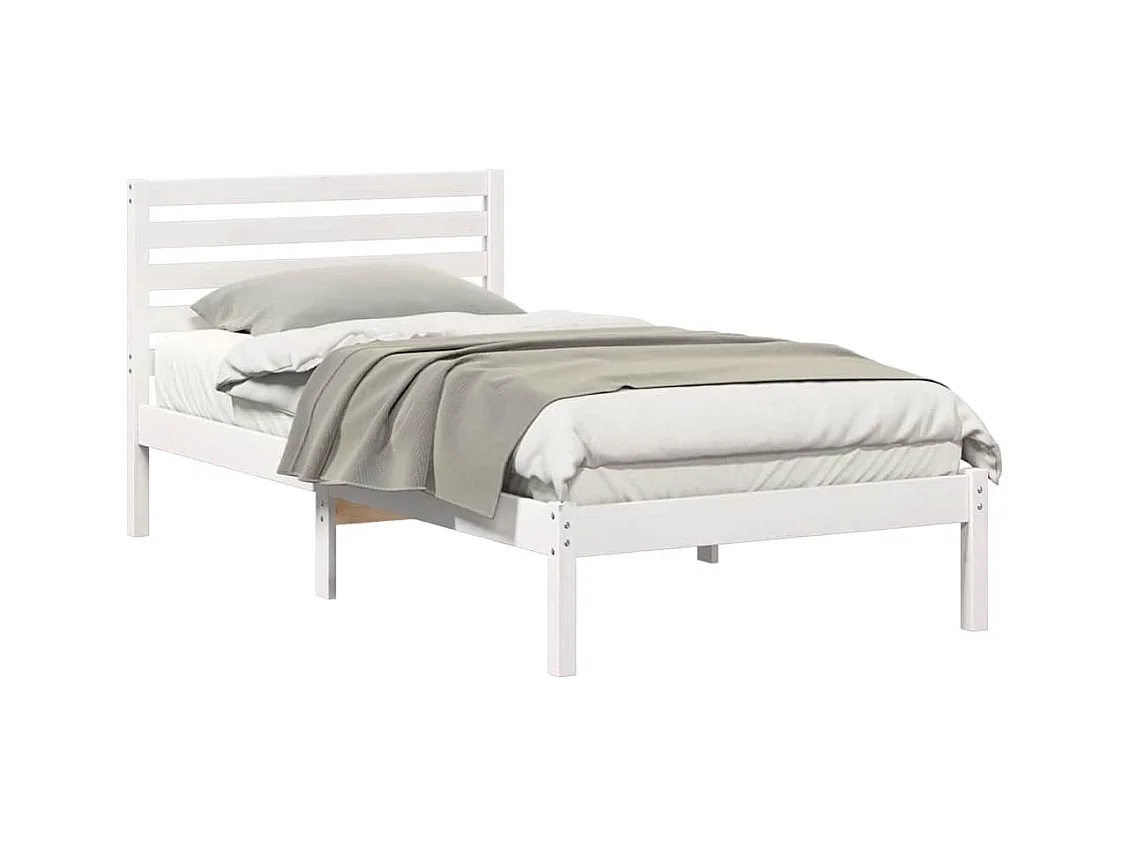 Estrutura da Cama Branco 75 x 190 cm Madeira de pinho maciça