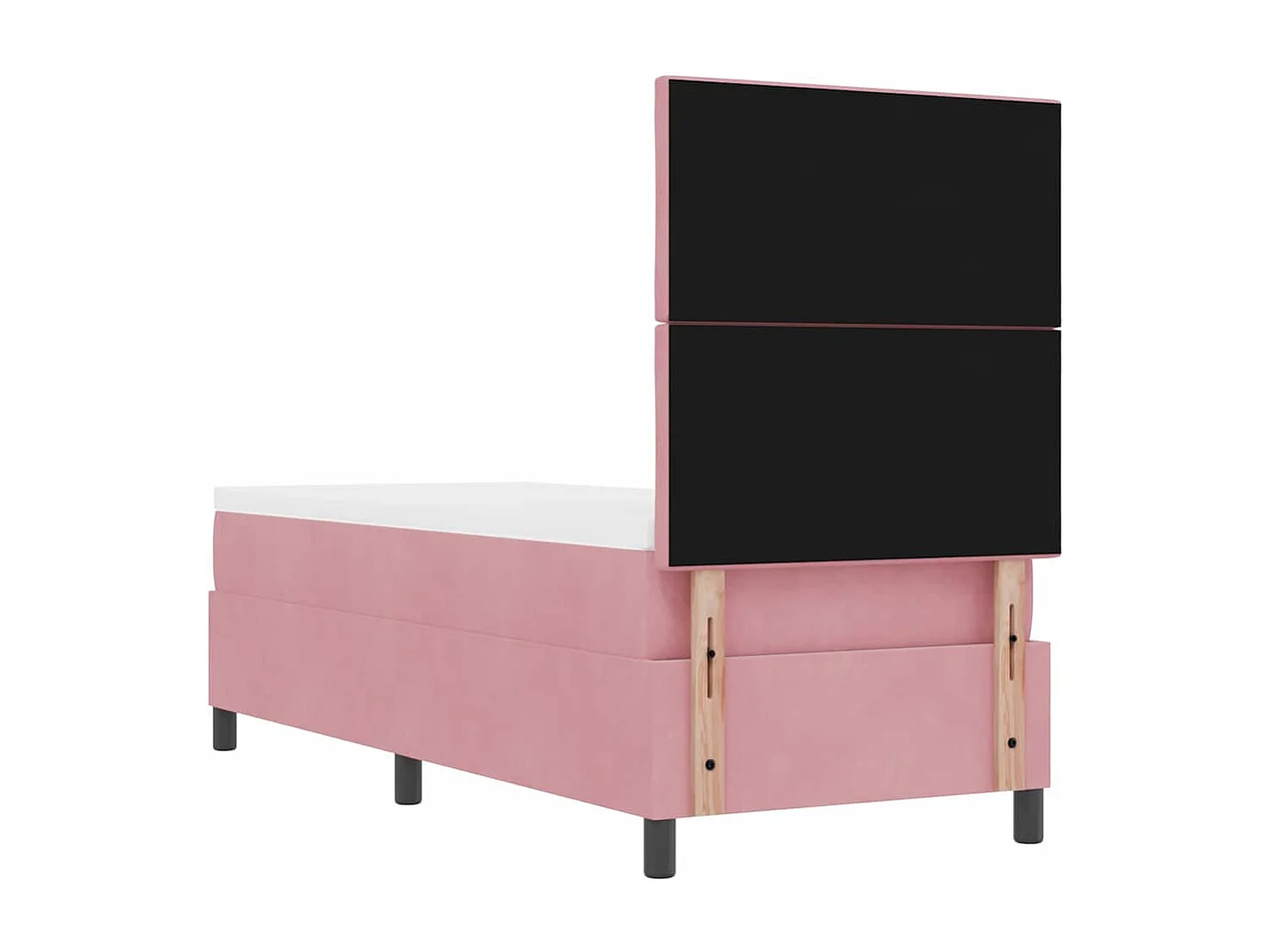 Cama Box com colchão com cabeceira Rosa 80 x 200 cm Veludo