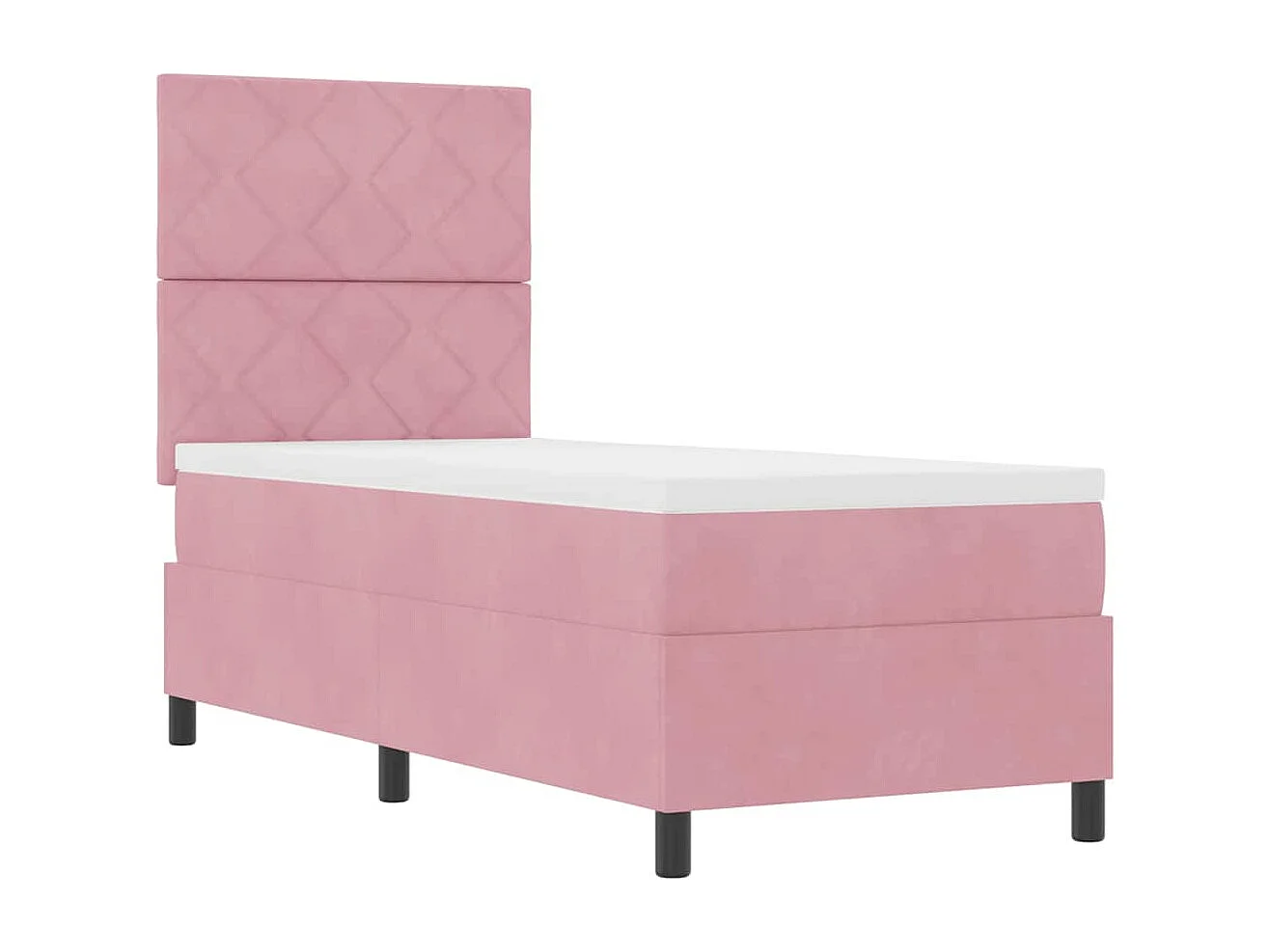 Cadre de lit avec matelas Rose 80 x 200 cm Velours