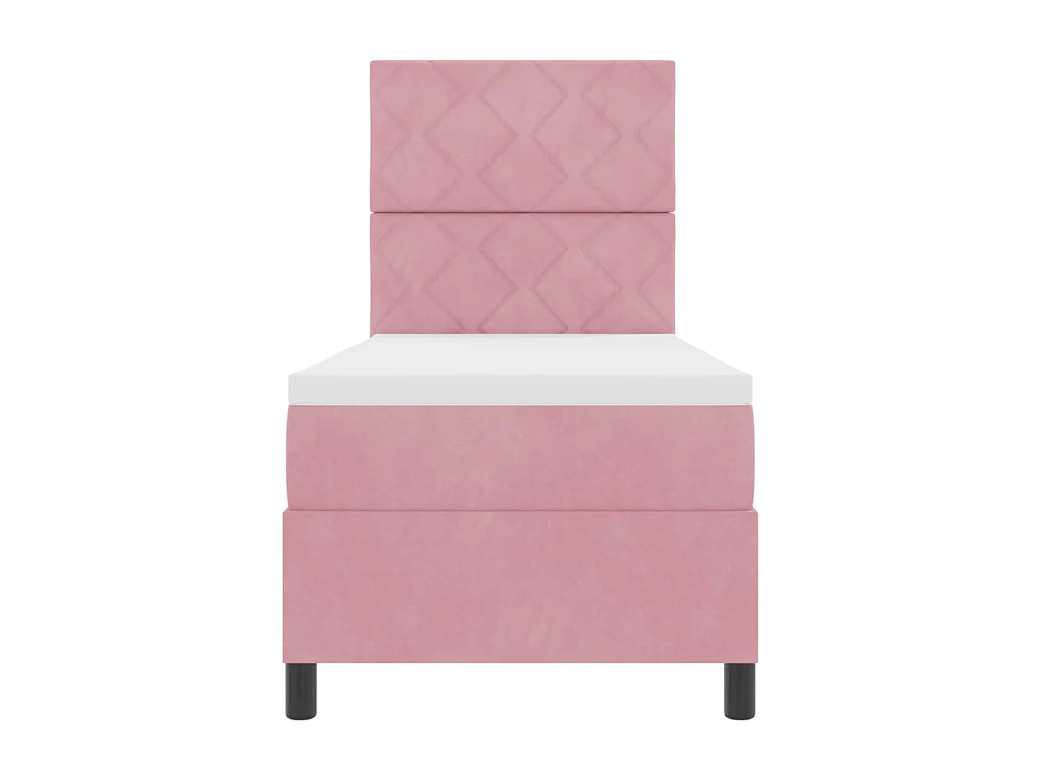 Cadre de lit avec matelas Rose 80 x 200 cm Velours