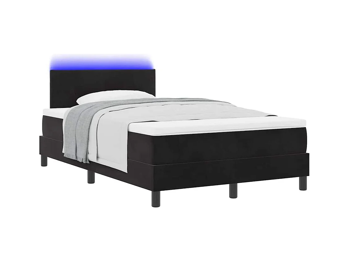 Cadre de lit avec matelas Noir 120 x 190 cm Velours