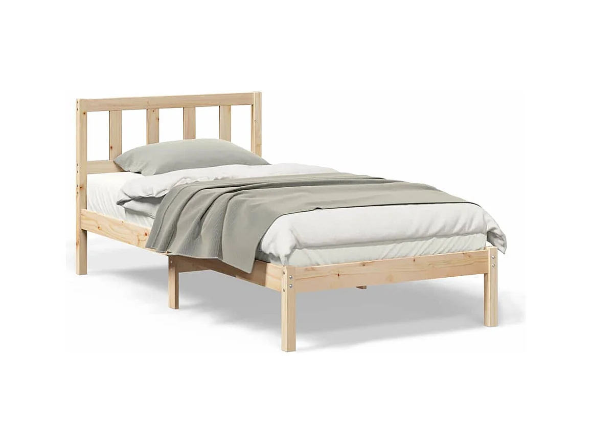 Cadre de lit Marron 90 x 190 cm Bois massif en pin